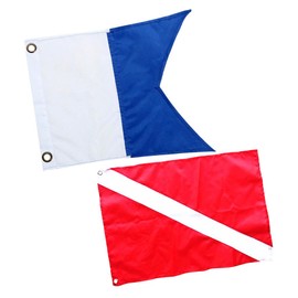 MagiDeal 2x Nylon Flag, Scuba Dive Flag Marker Banner