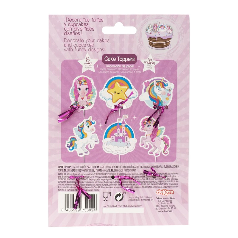 dekora - Set para cupcakes y muffin decoración de cumpleaños
