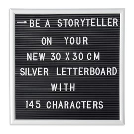 Relaxdays Framed, Incl. 145 Letters, Numbers & Special Characters, Message Board, 30x30 cm, White