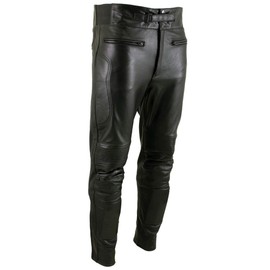 Milwaukee Leather LKM5713 Men's Premium Black Cowhide Leather Racing Pants w/CE Armor Knee Protection - 30