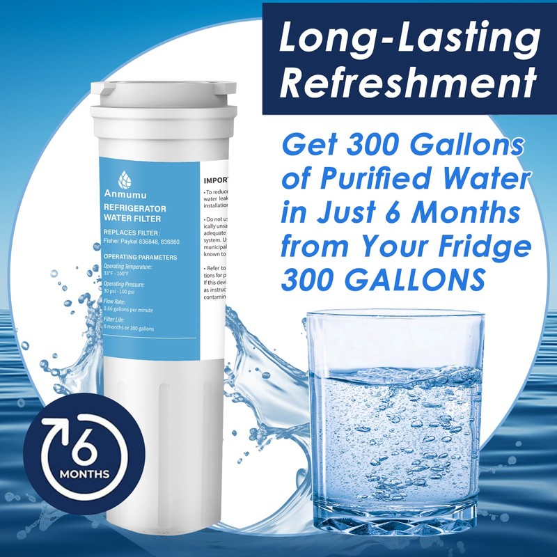 836848 Refrigerator Water Filter for Fisher&Paykel 836860,862285,862284,E402,E442B,E522B,RO185014,RO185011 Fridge Water Filter(3