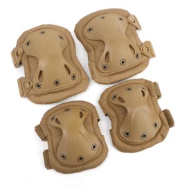 Ever Fairy Combat Tactical Military Hard X Knee Pads Elbow Pads Tactical Protection Sports Safety Pads (Khaki)