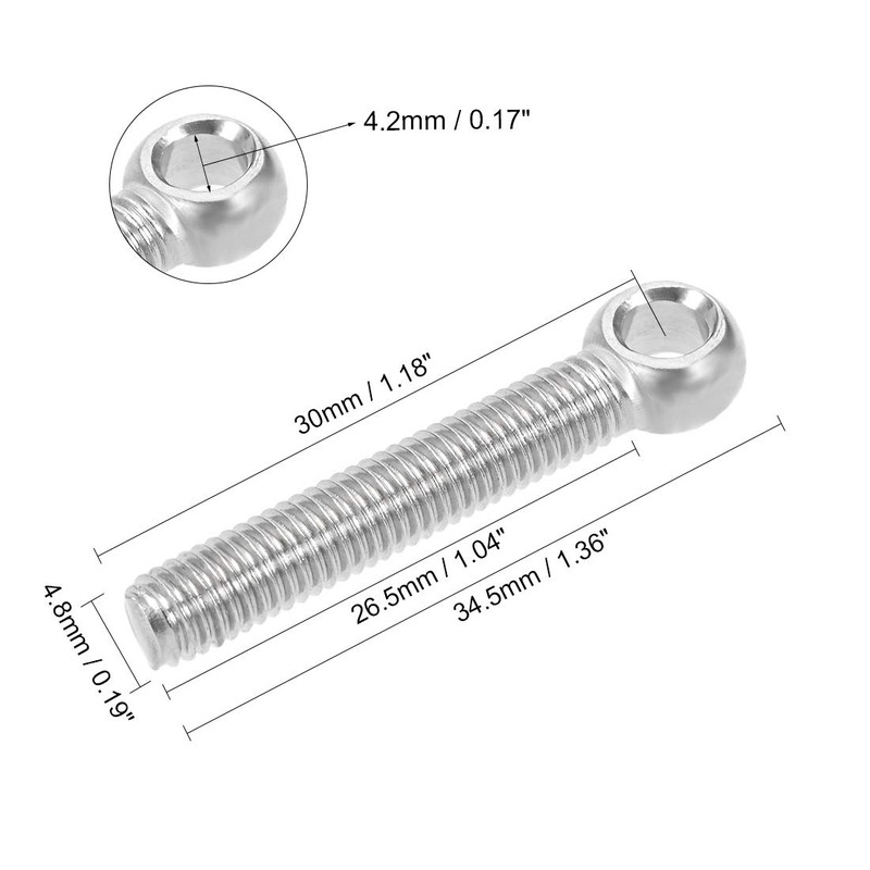 sourcing map 20 Pieces M5 x 30 mm 304 Stainless