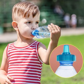 Paquete de 4 tapas para botellas de agua a prueba de derrames, tapas para botellas de agua para niños y niñas