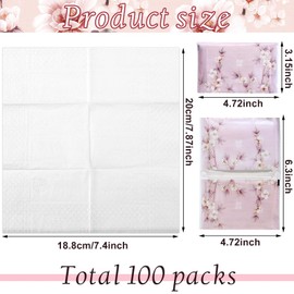 100 Pack Travel Size Tissue Pocket Tissues Mini Travel Tissues Packs 3 Ply Travel Tissues Bulk Slim Pocket Tissues Wallet Size Tissue for Guest Wedding, 4 Styles (Colorful Flowers)
