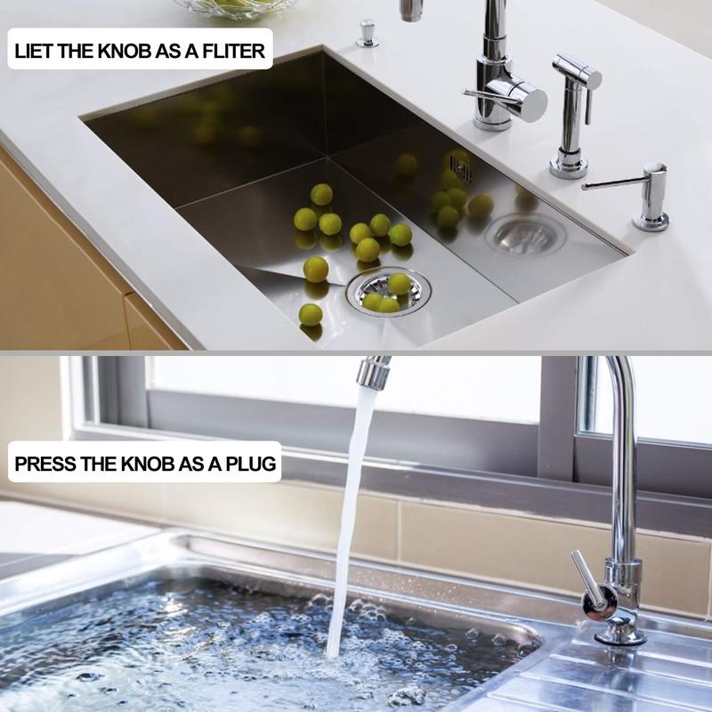 Kitchen Sink Strainer Plug, 2pcs Stainless Sink Strainer Plug, Standard