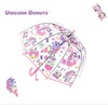 MRTLLOA Kids Pink Unicorn Clear Bubble Umbrella, Toddler Grip Curved