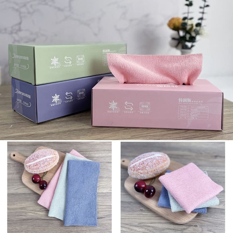 Dolemay 20 Sheets Microfiber Cleaning Cloths, Disposable Towels, Reusable Dish