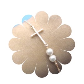 Aneneiceera Boho Love Bracelet Pearl Bracelet Freshwater Gold Paper Clip Chain Bracelet Everyday Bracelet Minimalist Hand Chain Jewellery Gifts for Women and Girls Bridesmaid Gifts (Love), Metal