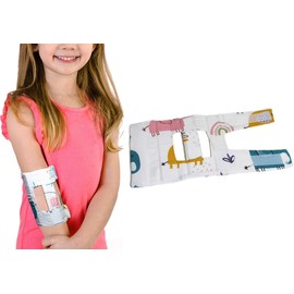 Cubital Tunnel Elbow Splint, Splints and Arm Restraints, Elbow Immobilizer for Kids to Prevent Face Gripping, Thumb Sucking Habits, Pulling IV Lines (Cartoon, L)