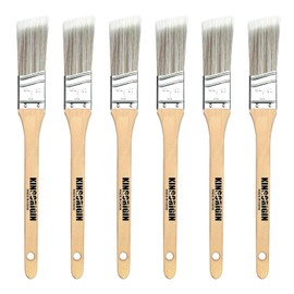 King Origin 6 Pcs Paint Brushes, 1 Inch Angled Paint Brush - Wood Handle, Thick & Dense Bristles for Smooth Finish, Small Paint Brush for Painting Walls, Trim, Art & Craft
