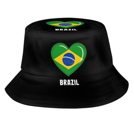 Fashion Brazil Brazilian Flag Bucket Hat Wide Brim UV Protection Sun Hat Boonie Hats Outdoor Hats for Men Women