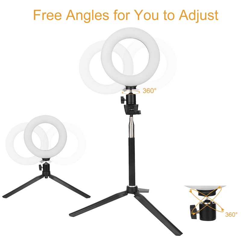 6 Inch Ring Light Dimmable LED Fill Light with Stand