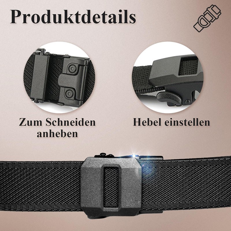 Prizmxed Men's ratchet belt, continuously adjustable braided belt with quick