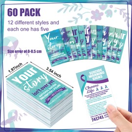 Humyoun 60 Pcs Suicide Prevention Awareness Wallet Cards Suicide Prevention Cards Bulk for Men Women Teens Charity Events Social Public Activity Supplies