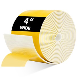 DEMEDO Pipe Insulation Tape, Pipe Wrap Insulation Foam Tape Self Adhesive, Outdoor Water Pipe Insulation Roll for HVAC, AC Line Insulation, 4 inch x 16.5 FT Heat Tape for Water Pipe, White