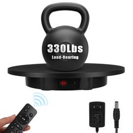 Bosgladek Motorized Rotating Display Stand, Remote Control Rotating Platform , 360 Degree Mute 220 Lbs Load Electric Turntable for Photography Products, Live Video Show, Angle Speed, Wired