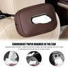 BWBWND Car Tissue Holder, Leather Backseat Rectangular Tissue Box Cover