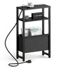 IRCPEN Narrow Side Table with Charging Station, Slim End Table