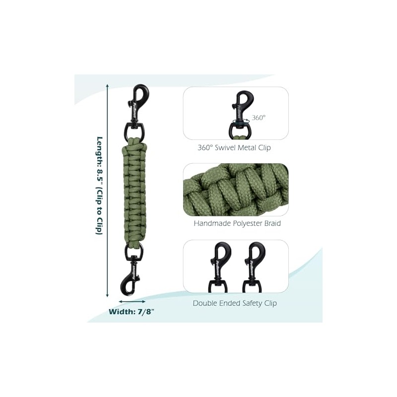 PetBonus Clip de Seguridad para Collar de Perro, Correa de