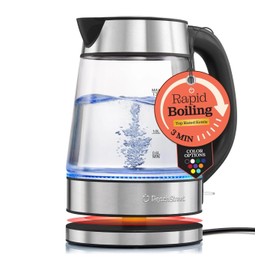 Peach Street Speed-Boil Electric Kettle For Coffee & Tea - 1.7L Water Boiler 1500W, Borosi...