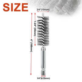 ASNOMY 5Pcs 3/4" Stainless Steel Bore Brush,Wire Brush Bore Cleaning Brush Set for Power Drill Cleaning, Abrasive Wire Brush Stainless Steel Brush with 1/4" Hex Shank
