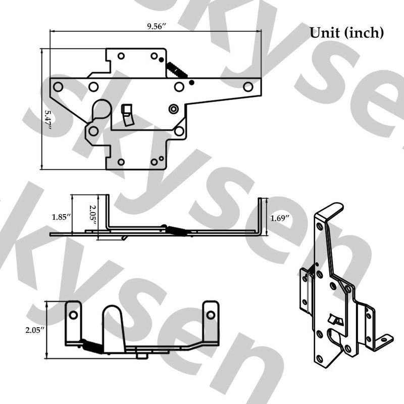 skysen Stainless Steel Vinyl Wood Fence Post Mount Gate Latch(2066