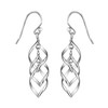 925 Sterling Silver Infinity Knot Twist French-Wire Drop Dangle Earrings