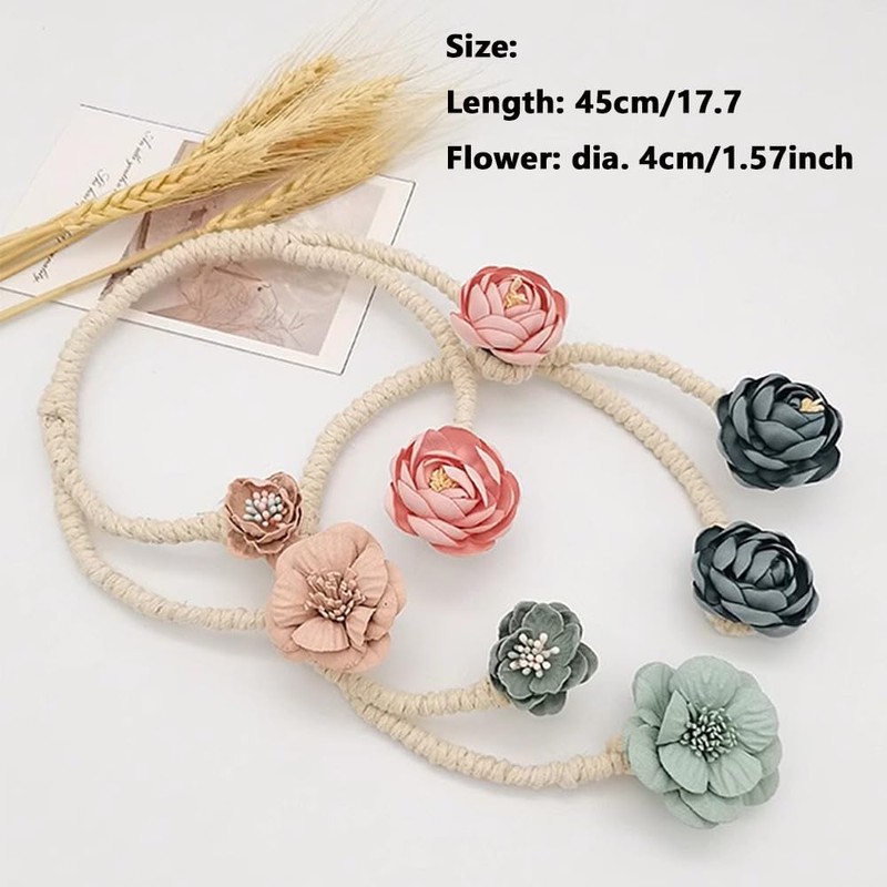 Primst 2 Pieces Flexible Curtain Tiebacks Clips Twist Bough Flower