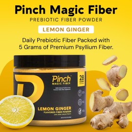 Pinch Pinch Magic Fiber & Shaker Combo | Prebiotic Psyllium Husk Fiber for Digestive Health, Keto, Vegan, Low Sugar | BPA-Free Shaker for Smooth Mixing, Travel-Friendly, Dishwasher Safe | 28-Day Supply