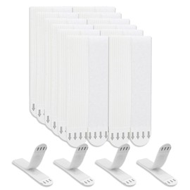 Flintronic Klebestreifen, 24 Paar(48 Stück) Klettband Selbstklebend, Bilder-Montagestreifen, Poster Strips, Bilder Aufhängen ohne bohren, Powerstrips, Bilder Montage Strips für Rahmen Dekorationen