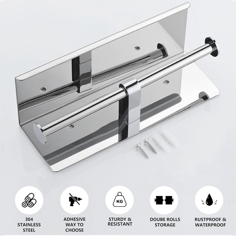 yeavs Double Toilet Paper Holder SUS 304 Stainless Steel Tissue