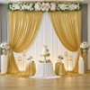 gogoparti 30x10FT Gold Sequin Backdrop Curtain - 6 Panels of