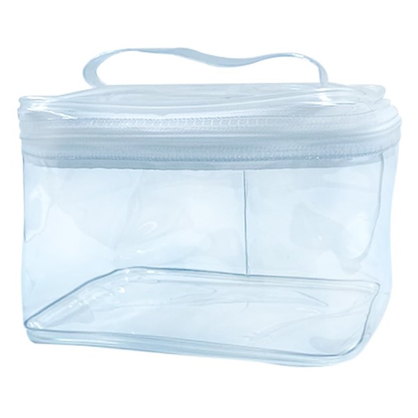 TotePrint 2PCS Clear Handle Zipper Cosmetic Bag and Versatile Travel