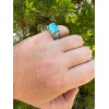 HarlemBling Blue Genuine Turquoise Mens Real Solid 925 Sterling Silver