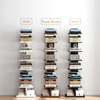TUTOTAK Vertical Bookshelf, 8-Tier Bookcase, Narrow Spine Book Shelf for