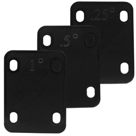 Piutouyar 3 Pack Guitar Neck Shims, Black Nylon Gasket Neck Shim Protection, 0.25°, 0.5°, 1° Degree Neck Plate Tool for Guitar Bass Repairment