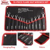 BILITOOLS 12-Piece Flare Nut Wrench Set, Metric & Standard, 12-Point