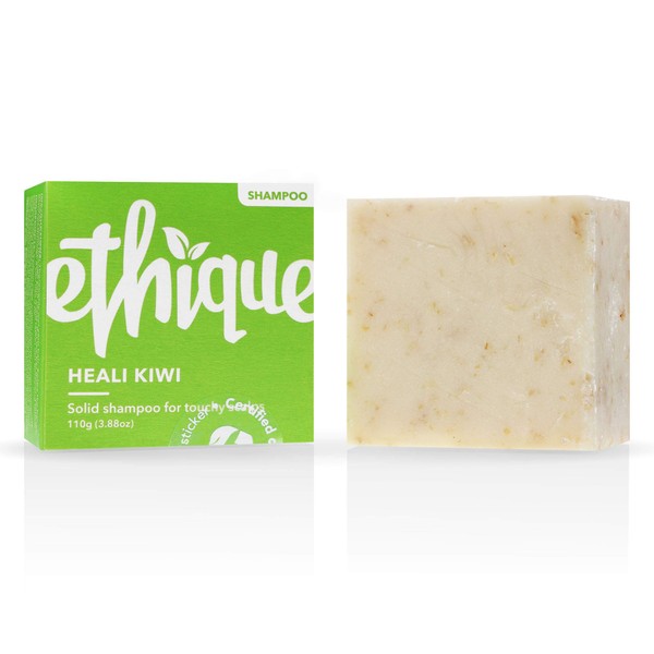 Ethique Dandruff Shampoo Bar for Itchy Scalps, Heali Kiwi - Sustainable Natural Anti-Dandruff Shampoo, Plastic Free, pH Balanced, Vegan, Plant Based, Eco-Friendly 100% Compostable & Zero Waste, 3.88oz