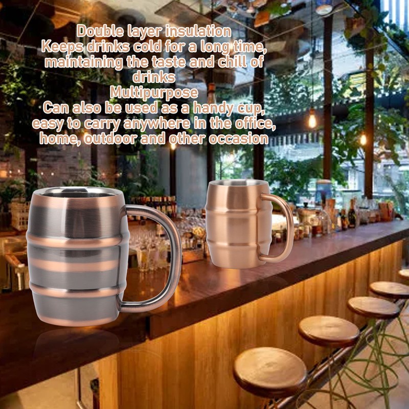 Stainless Steel Beer Mug Double Layer Insulation Multipurpose Safe Ergonomic