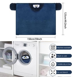 Penguin Blanket Navy Blue, Cuddly Blanket with Sleeves and Hat, Cuddly Blanket Fluffy 150 x 125 cm, Penguin Gift Portable Blanket, Wearable Blanket for Women, Cuddly Blanket Animal for Birthdays, New