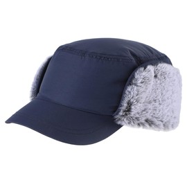 Connectile Unisex Earmuffs Cap, Outdoor, Winter, Cold Weather Hat, Warm Work Cap, blue (navy blue)