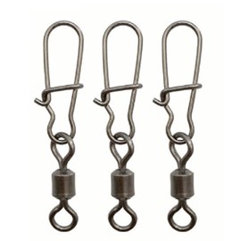 100pcs Rolling Fishing Swivel With Nice Snap Black Nickle Rolling Swivels Hard Fishing Lures Connector Snaps (10#-100pcs)