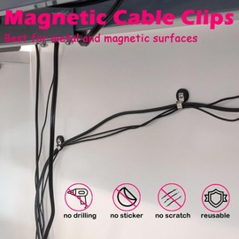 Strong Magnetic Cables Clips, 8PCS Heavy Duty Magnetic Wire Clamps for Hanging Cables, Non-Scratch Rubber Coated Magnetic Cord Holder for Solar Panel Extension Cord, RV, Workshop, Cabinet