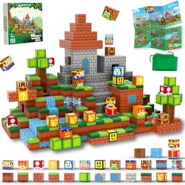 200 PCS 0.8in Magnetic Blocks - Magnet Toys for Kids, Magnetic Building Blocks Cubes, Stacking Magnets, STEM Toys Birthday Gifts for Boys and Girls Age 3+ (Theme: Castle)