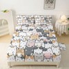 QOOMO Kawaii Kids Sheets Twin Size,Kawaii Cat 16" Deep Pocket