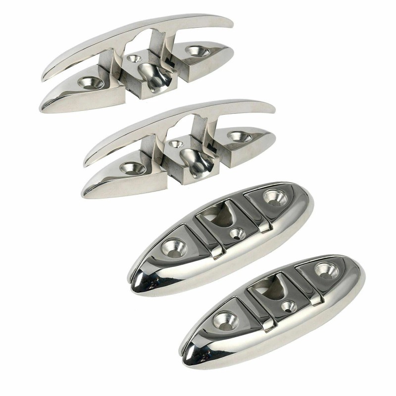 Amarine Made 4PCS 6 Inch Marine Boat Dock Mooring Cleat