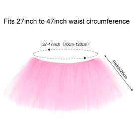 Yymobt 2 Pack Pink Tutu Tulle Skirt for Women 5 Layered Stretchy Puffy Fluffy Adult Dance Skirt for 80s Ballerina Party Costume