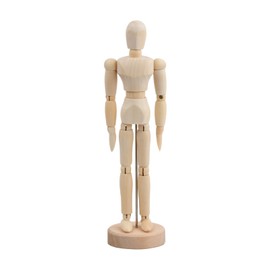 Dibotell Wooden Link Doll, Artist Doll for Drawing, Male Made of Wood, Flexible Mannequin, Wooden Drawing Doll, Wooden Figure, Wooden Doll (20 cm)