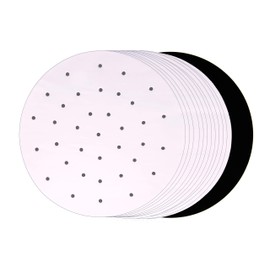 Air Fryer Parchment Paper 6.8 in Accessories Compatible with Costzon, Bella, Chefman, Hamilton Beach, Posame, GoWise USA, Black and Decker +More - 100 pcs + 1 Reusable Grill Baking & Cooking Mat